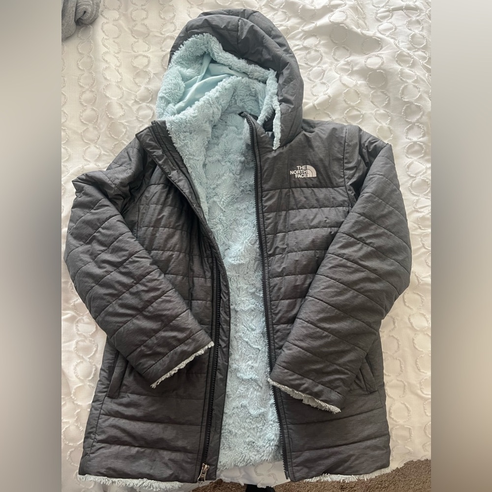 Girls north face coach 14/16 grey